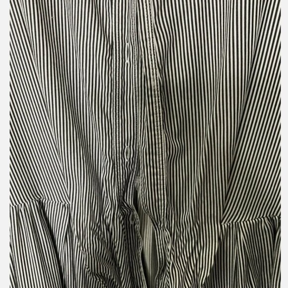 Adam Lippes Striped Midi Shirt Dress Black/White Size 14 **READ FLAW** - Picture 5 of 8